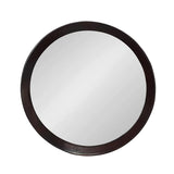 20" Dark Brown Round Wood Framed Accent Mirror - Homeroots - Flyclothing LLC