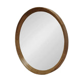 20" Natural Round Wood Framed Accent Mirror - Homeroots - Flyclothing LLC