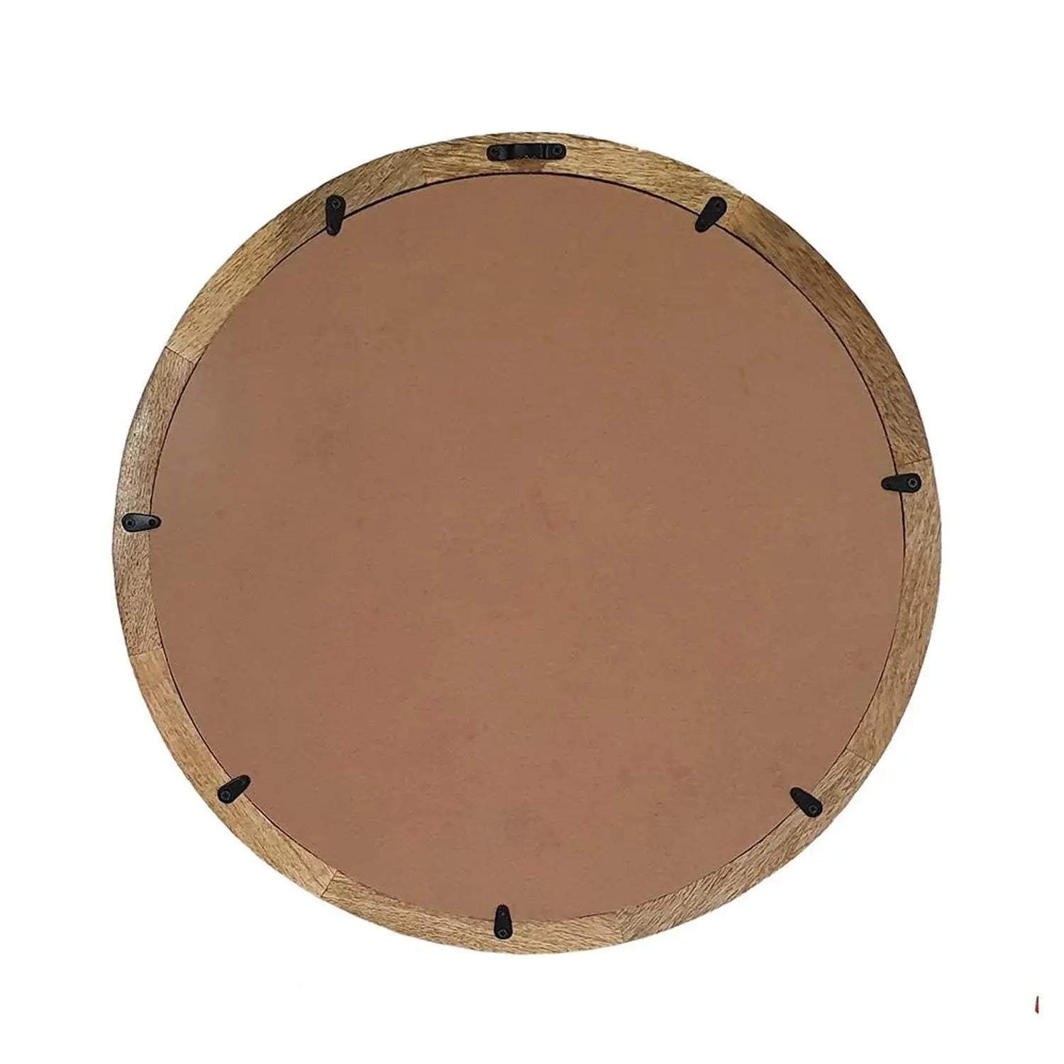 20" Natural Round Wood Framed Accent Mirror - Homeroots - Flyclothing LLC