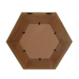 19" Natural Hexagon Solid Wood Framed Accent Mirror