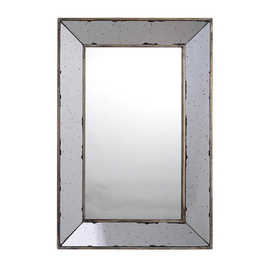 20" Silver Framed Antiqued Accent Mirror