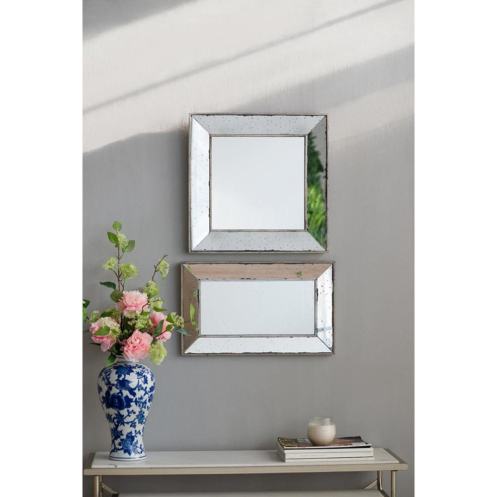 20" Silver Framed Antiqued Accent Mirror - Homeroots - Flyclothing LLC