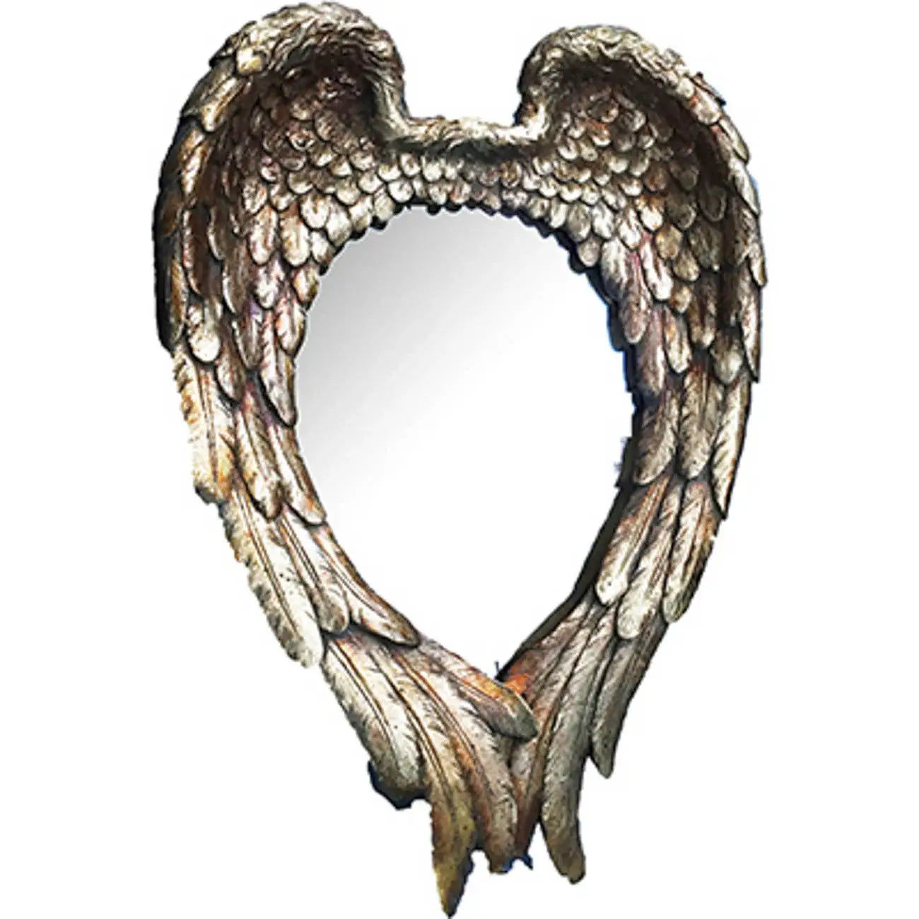 16" Antiqued Gold Heart Resin Framed Accent Mirror - Homeroots - Flyclothing LLC