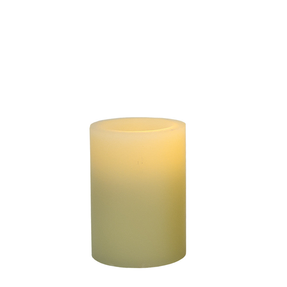 4" Ivory Flameless Pillar Candle - Homeroots - Flyclothing LLC