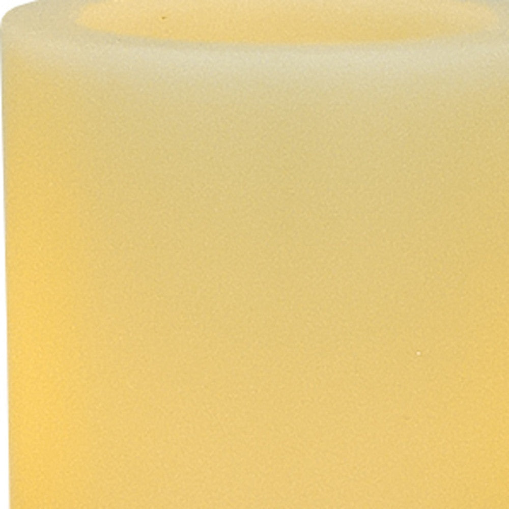 6" Ivory Flameless Pillar Candle - Homeroots - Flyclothing LLC