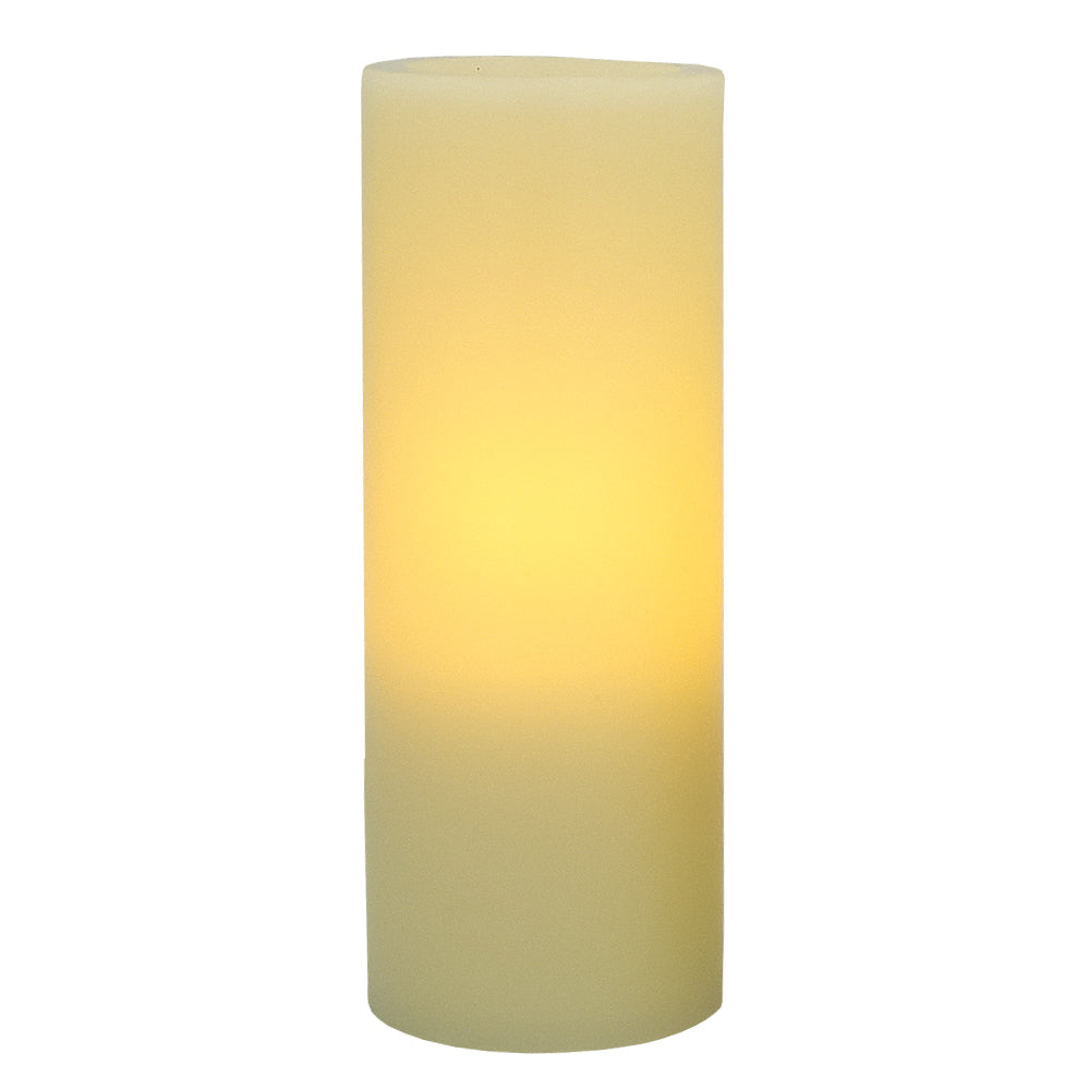 8" Ivory Flameless Pillar Candle - Homeroots - Flyclothing LLC