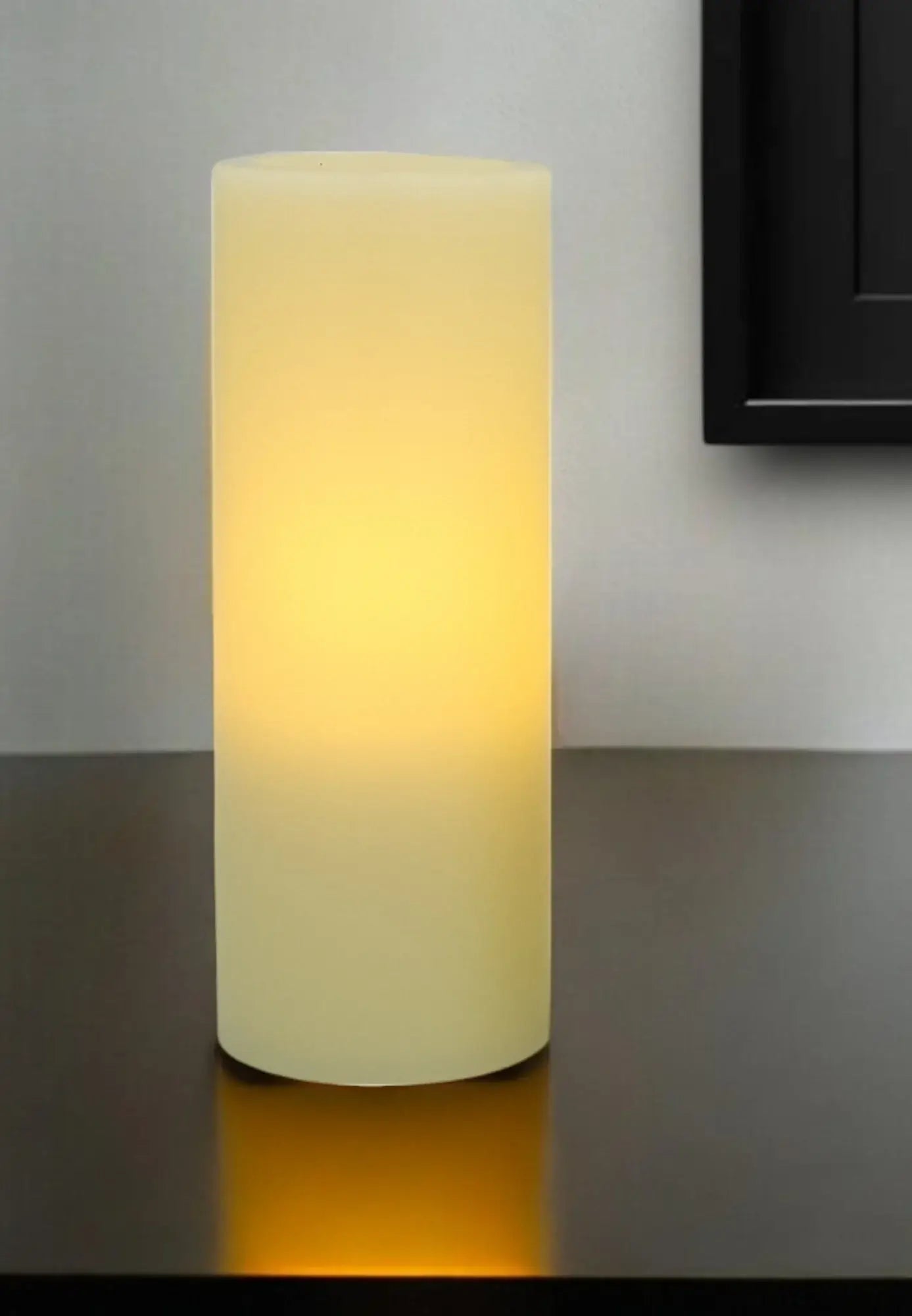 8" Ivory Flameless Pillar Candle - Homeroots - Flyclothing LLC