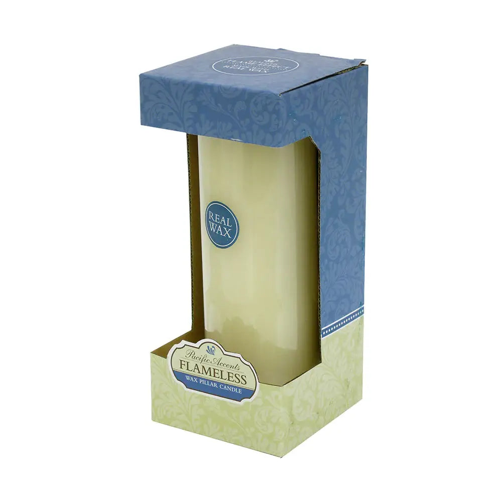5" Ivory Flameless Pillar Candle - Homeroots - Flyclothing LLC