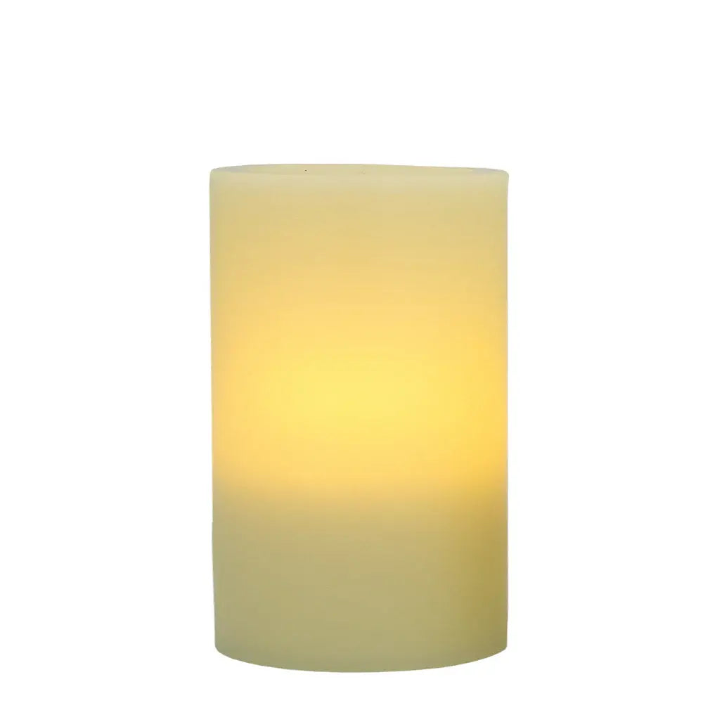6" Ivory Flameless Pillar Candle - Homeroots - Flyclothing LLC