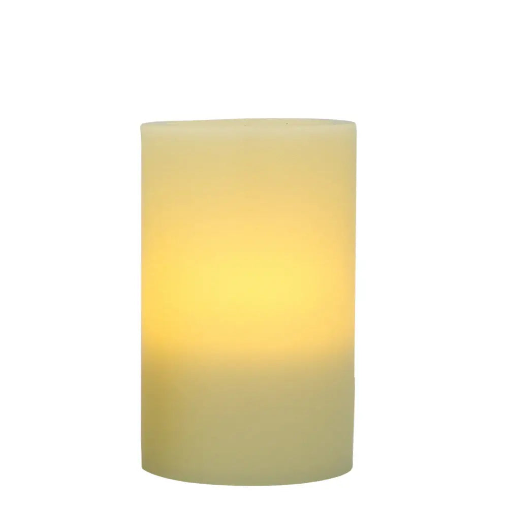 6" Ivory Flameless Pillar Candle - Homeroots - Flyclothing LLC
