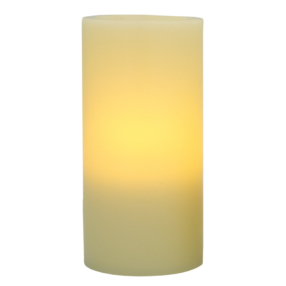 8" Ivory Flameless Pillar Candle - Homeroots - Flyclothing LLC