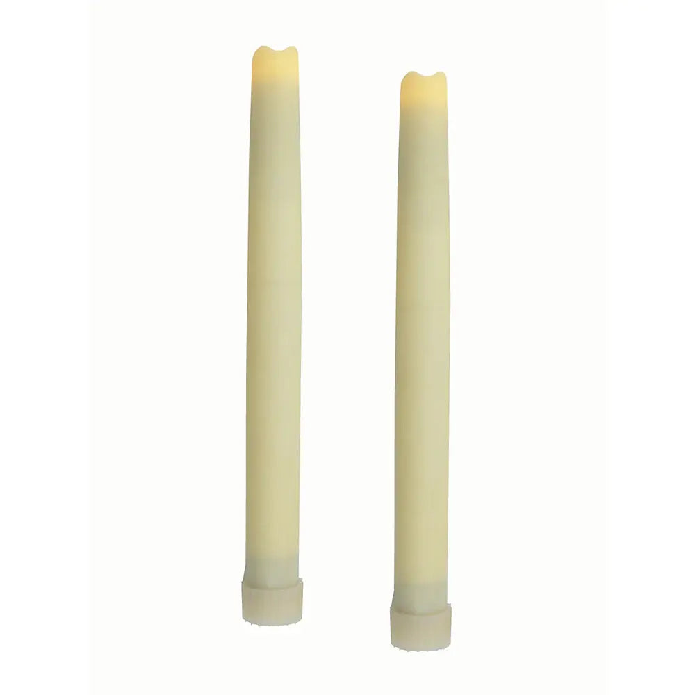 Set of Two Ivory Flameless Taper Candle - Homeroots - Flyclothing LLC