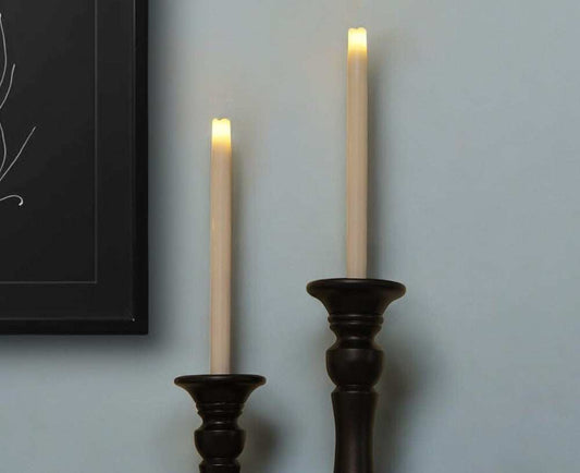 Set of Two Ivory Flameless Taper Candle - Homeroots - Flyclothing LLC