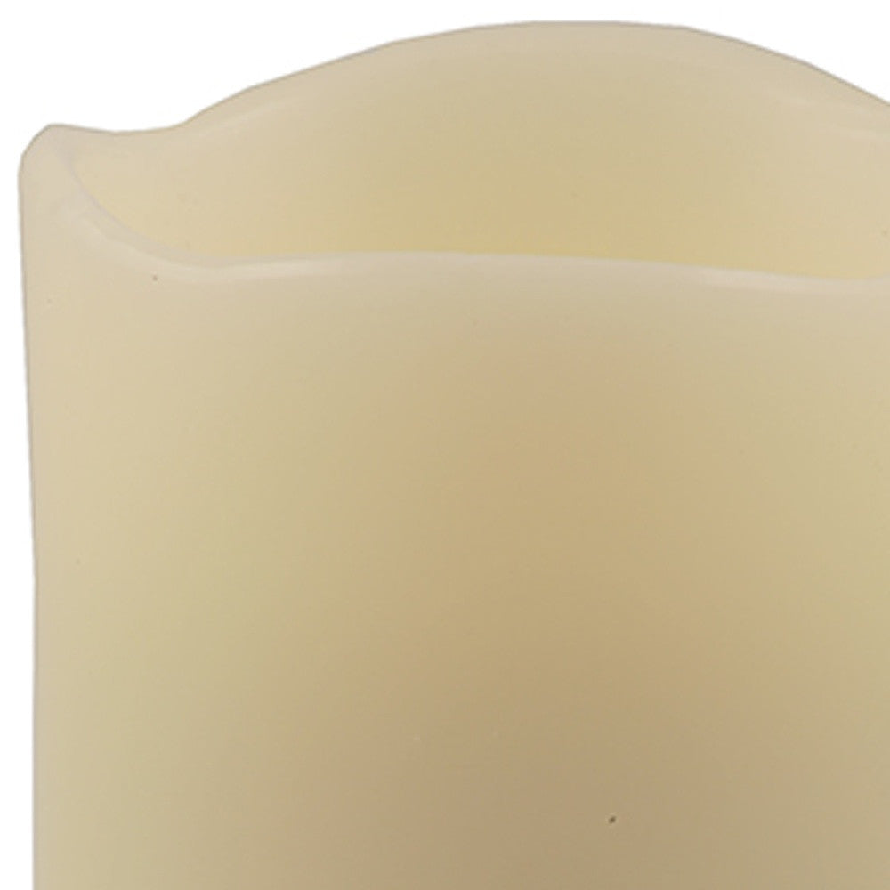 4" Ivory Flameless Pillar Candle - Homeroots - Flyclothing LLC