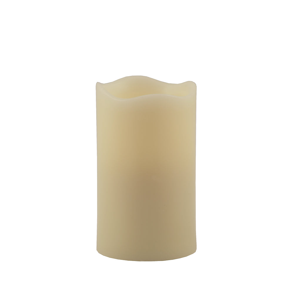 5" Ivory Flameless Pillar Candle - Homeroots - Flyclothing LLC