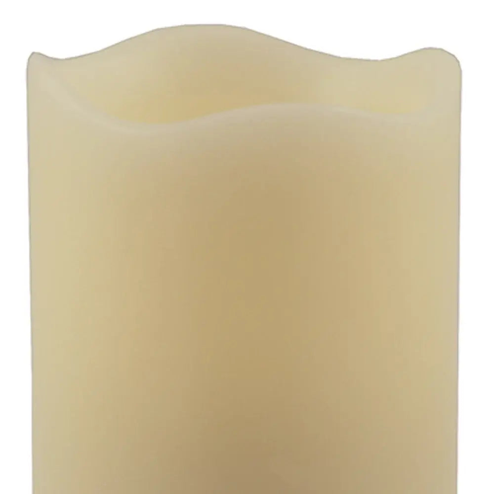 5" Ivory Flameless Pillar Candle - Homeroots - Flyclothing LLC