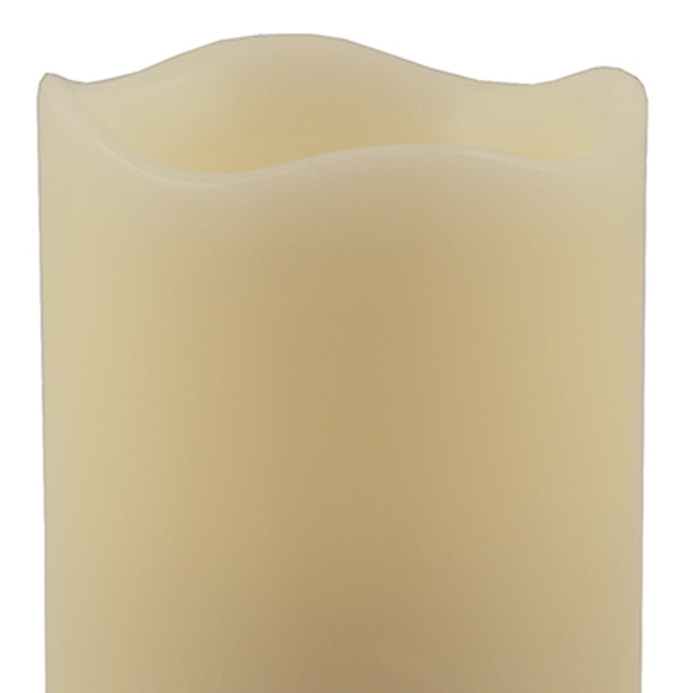 5" Ivory Flameless Pillar Candle - Homeroots - Flyclothing LLC