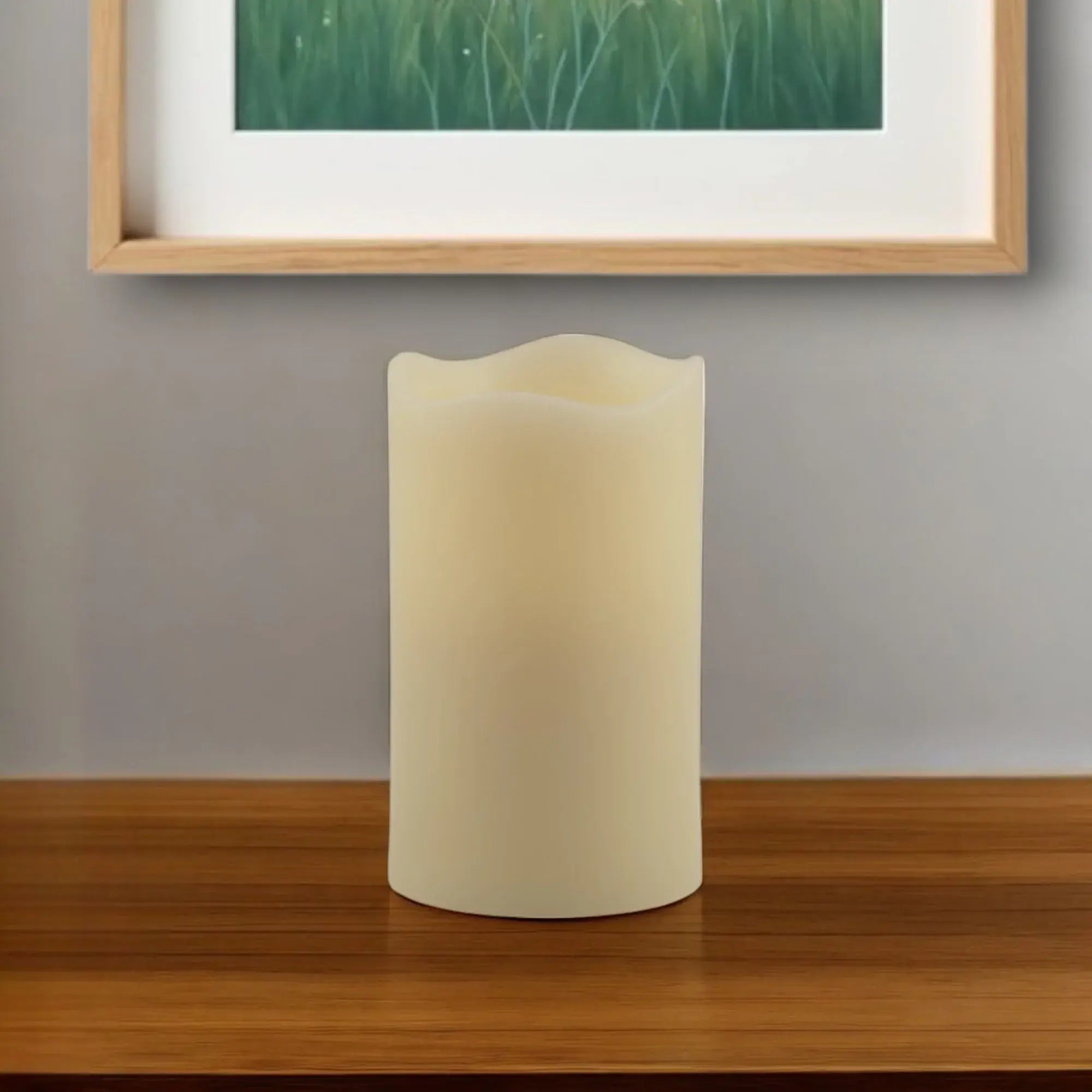 5" Ivory Flameless Pillar Candle - Homeroots - Flyclothing LLC