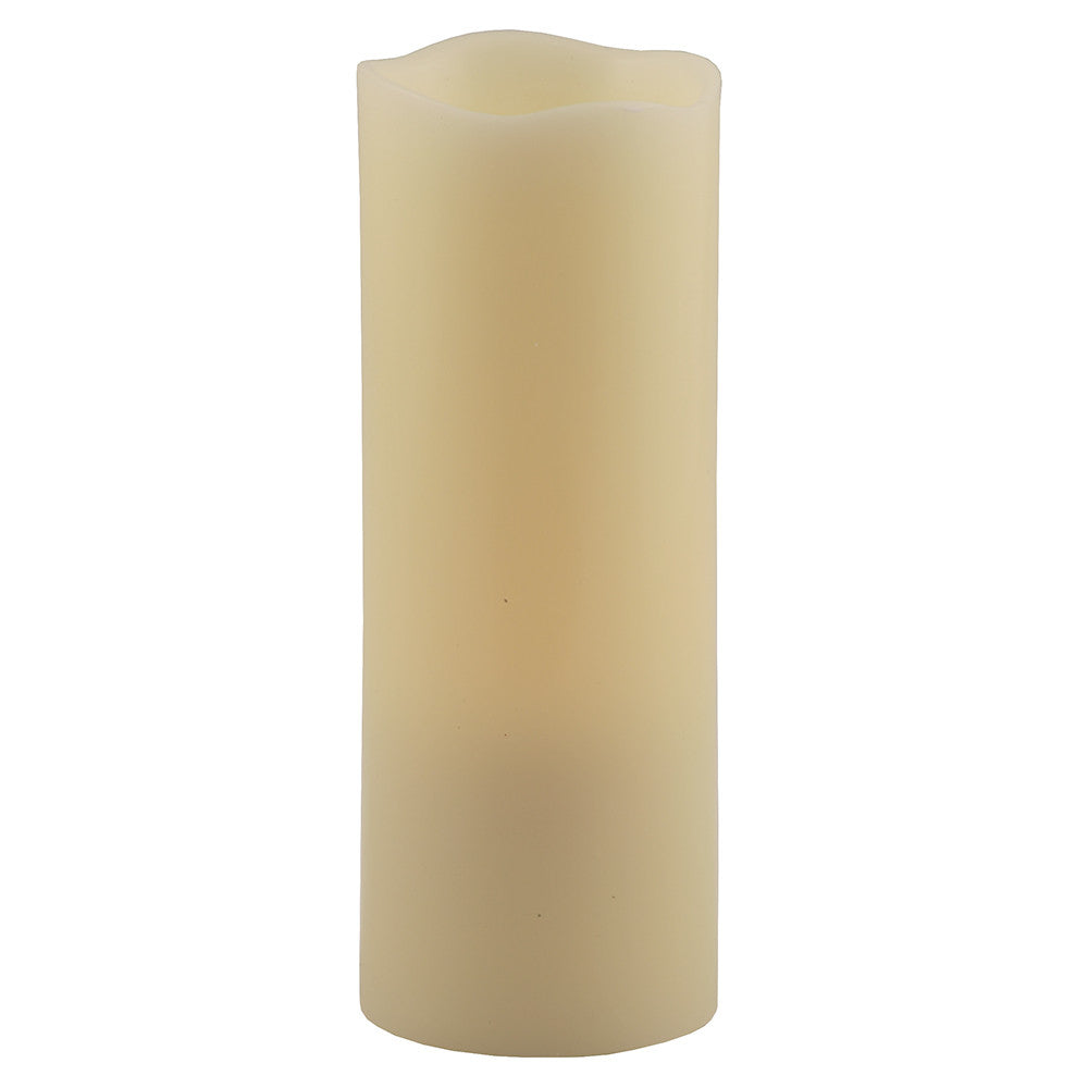 8" Ivory Flameless Pillar Candle - Homeroots - Flyclothing LLC
