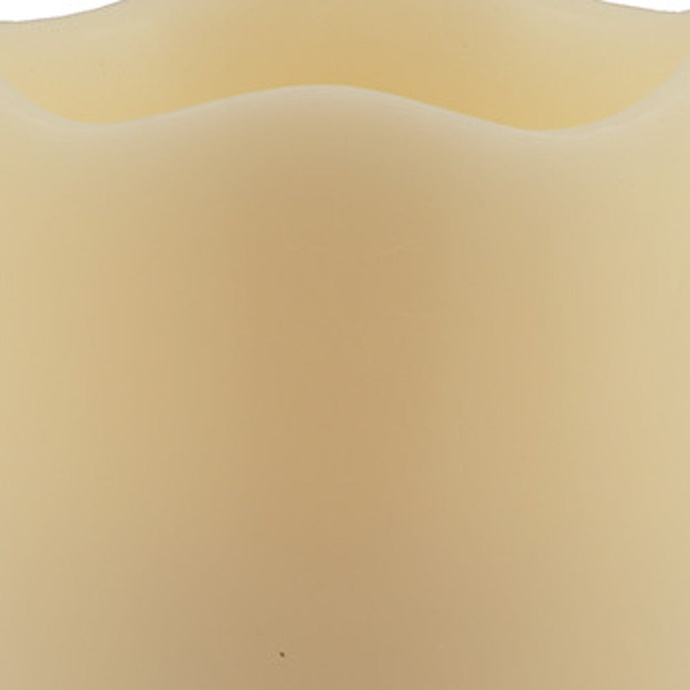 5" Ivory Flameless Pillar Candle - Homeroots - Flyclothing LLC