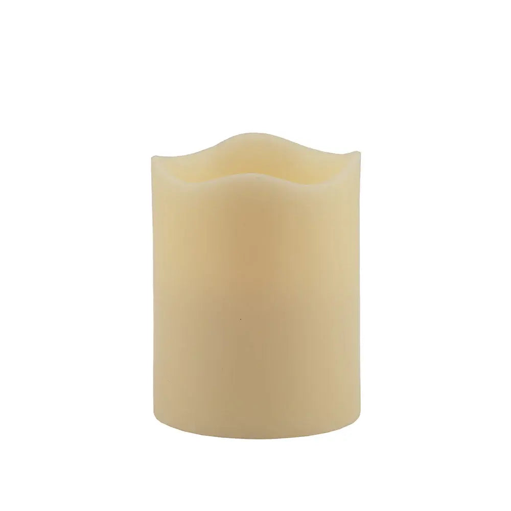 5" Ivory Flameless Pillar Candle - Homeroots - Flyclothing LLC