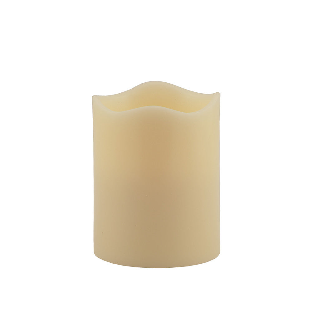 5" Ivory Flameless Pillar Candle - Homeroots - Flyclothing LLC