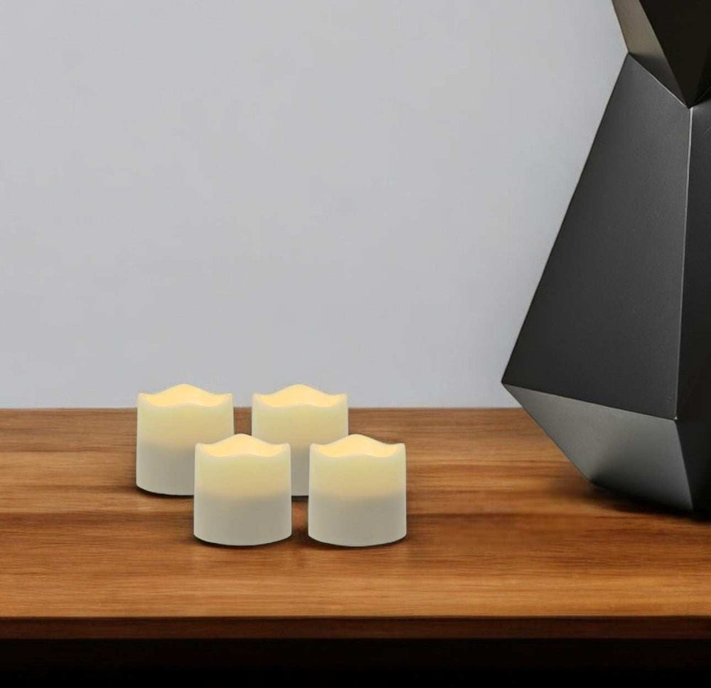 Set of Four Ivory Flameless Tealight Candle - Homeroots - Flyclothing LLC