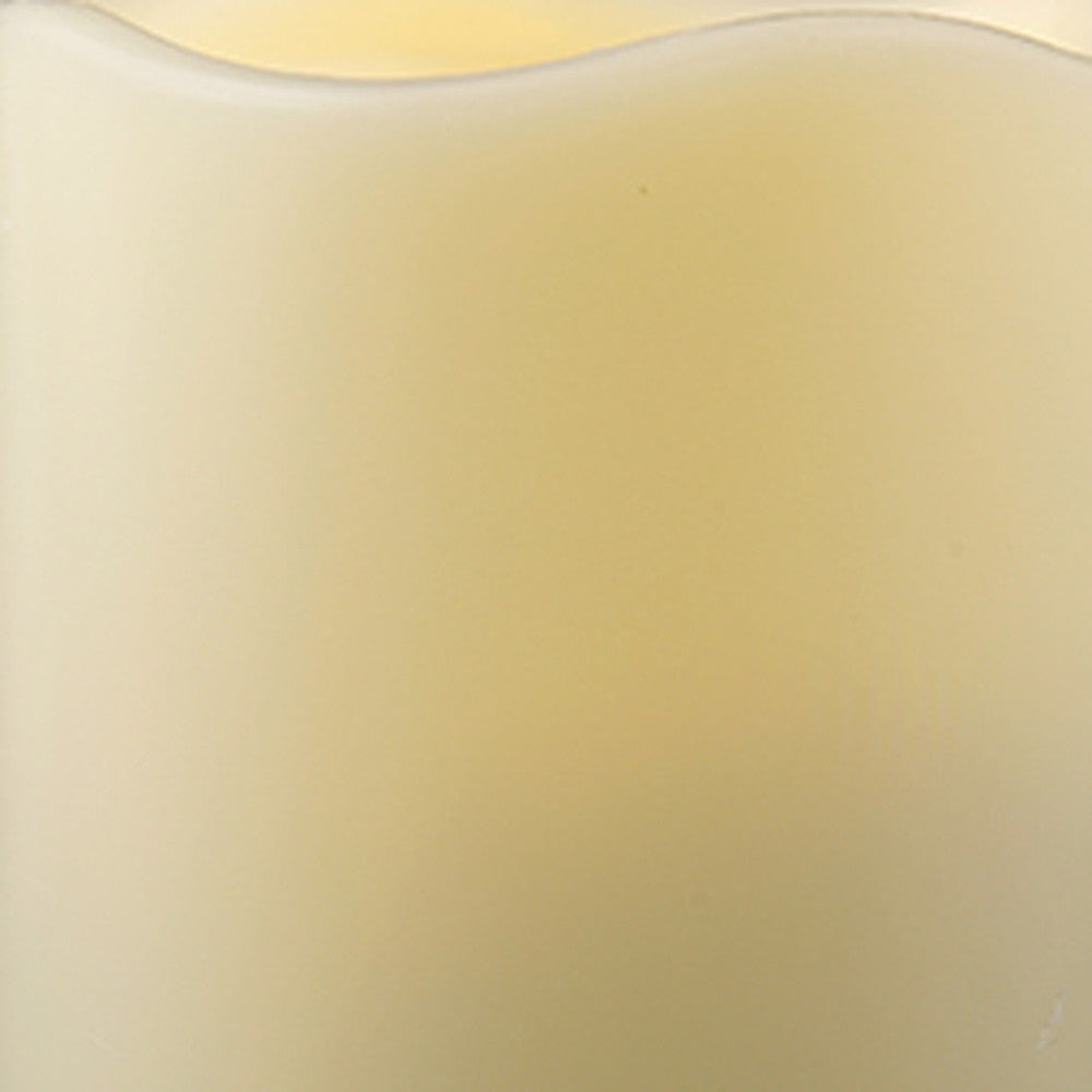 4" Ivory Flameless Indoor Outdoor Pillar Candle - Homeroots - Flyclothing LLC