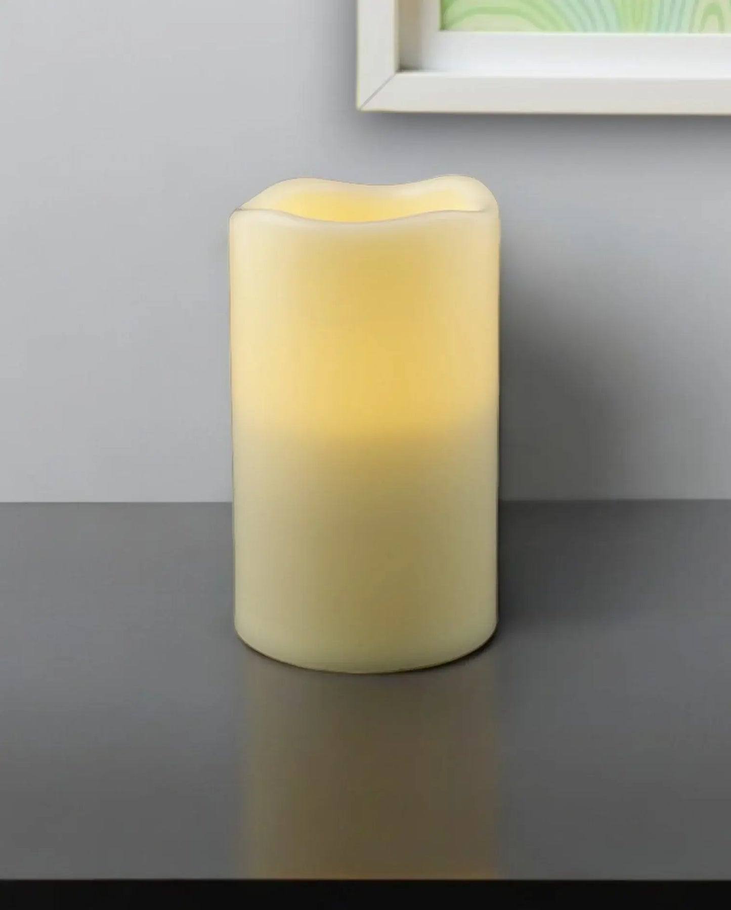 5" Ivory Flameless Indoor Outdoor Pillar Candle - Homeroots - Flyclothing LLC