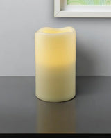 5" Ivory Flameless Indoor Outdoor Pillar Candle - Homeroots - Flyclothing LLC