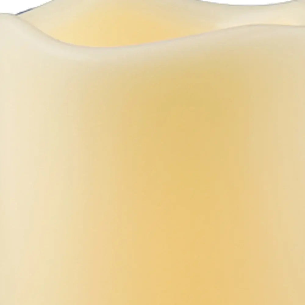 6" Ivory Flameless Indoor Outdoor Pillar Candle - Homeroots - Flyclothing LLC