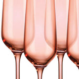 Set of Four Translucent Blush Champagne Flutes - Homeroots - Flyclothing LLC
