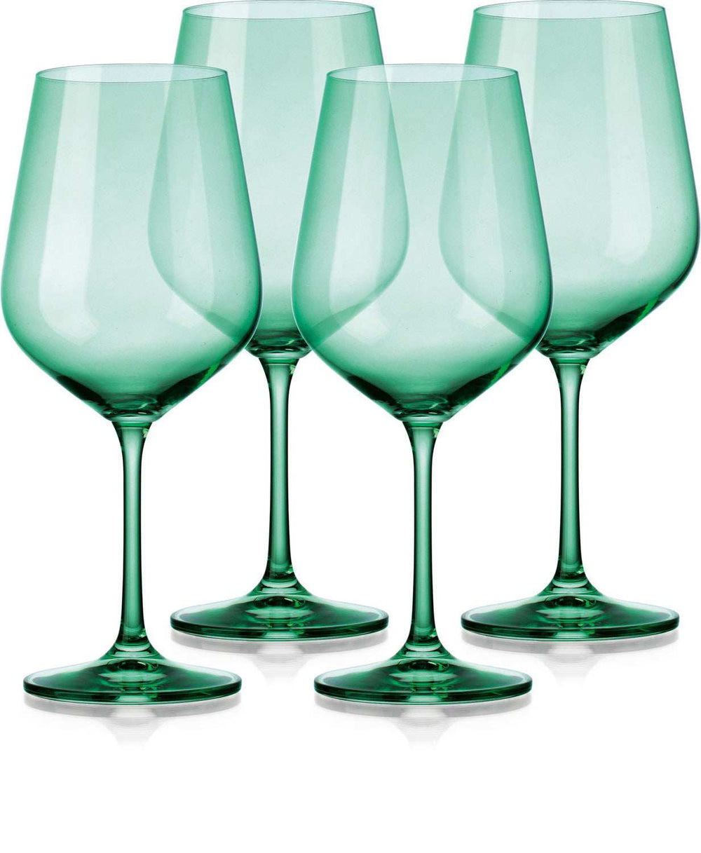 Set of Four Translucent Pale Green Large Wine Glasses - Homeroots - Flyclothing LLC