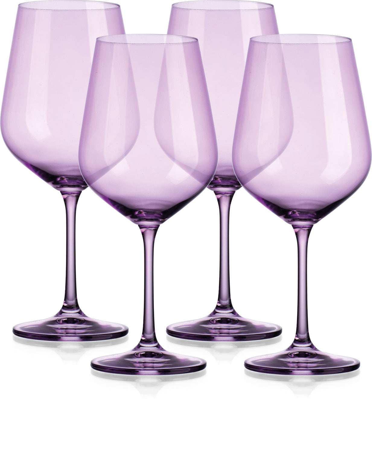 Set of Four Translucent Purple Large Wine Glasses - Homeroots - Flyclothing LLC