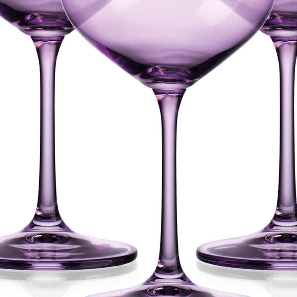 Set of Four Translucent Purple Large Wine Glasses - Homeroots - Flyclothing LLC
