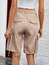 High Waist Denim Shorts with Pockets - Trendsi - Flyclothing LLC