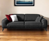 90" Dark Gray Linen Sleeper Sofa And Toss Pillows With Silver Legs - Homeroots - Flyclothing LLC