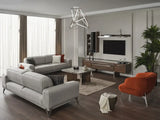 90" Linen Linen Sleeper Sofa And Toss Pillows With Silver Legs - Homeroots - Flyclothing LLC