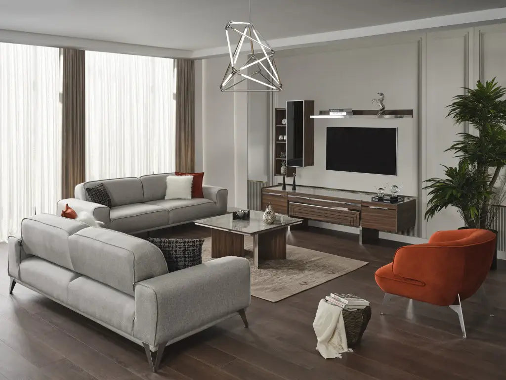 90" Linen Linen Sleeper Sofa And Toss Pillows With Silver Legs - Homeroots - Flyclothing LLC