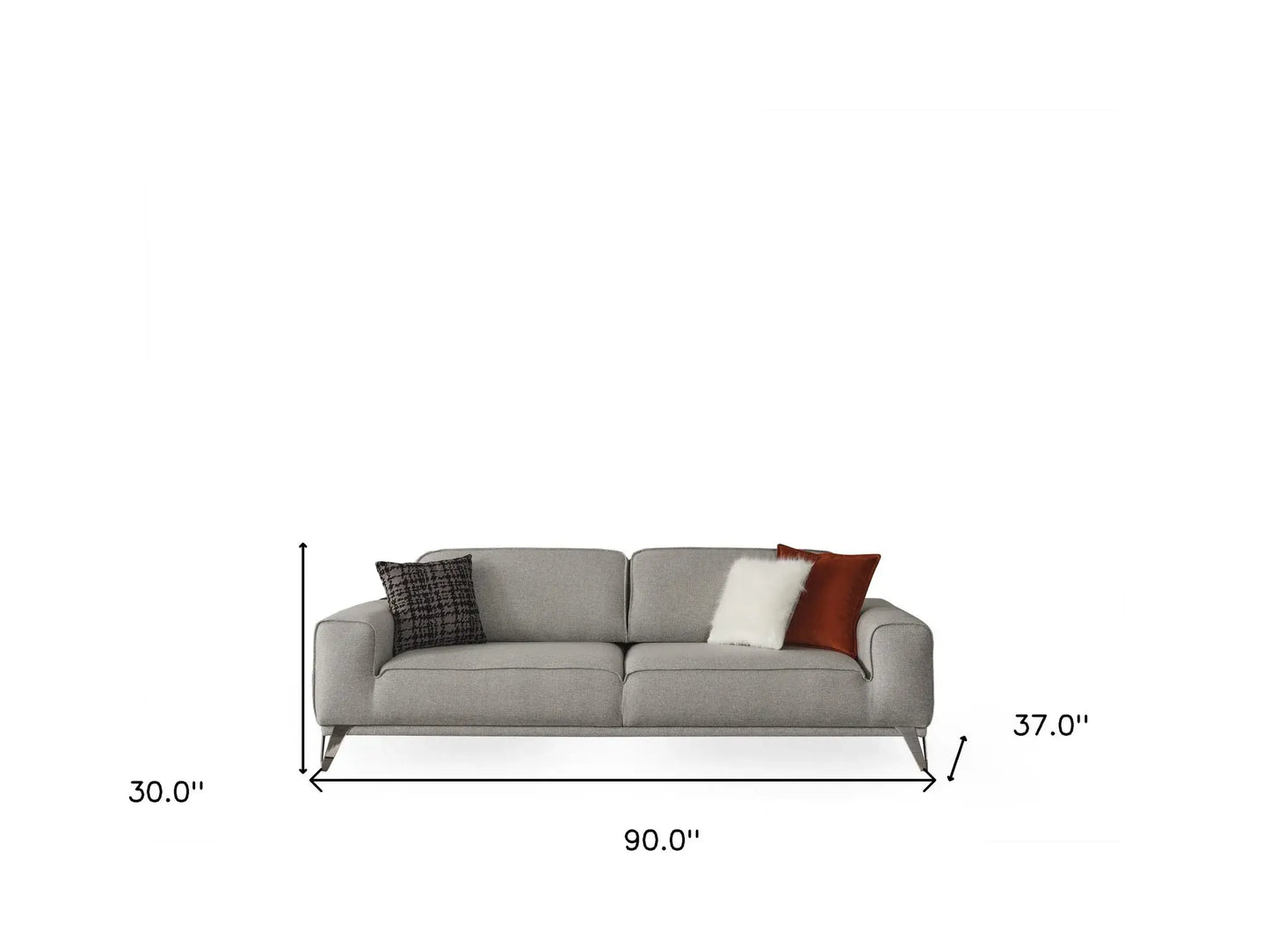 90" Linen Linen Sleeper Sofa And Toss Pillows With Silver Legs - Homeroots - Flyclothing LLC