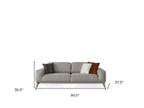 90" Linen Linen Sleeper Sofa And Toss Pillows With Silver Legs - Homeroots - Flyclothing LLC