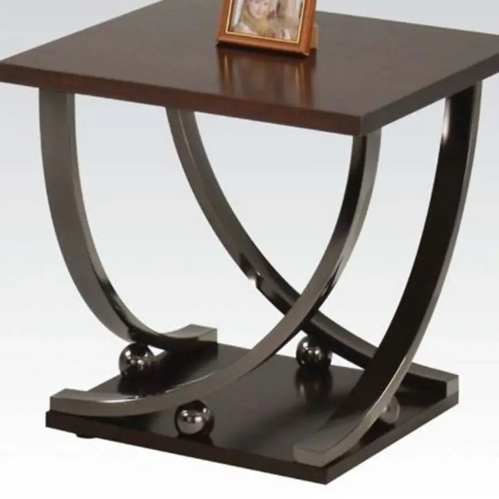 23" Black and Brown End Table - Homeroots - Flyclothing LLC
