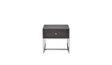22" Chrome And Gray Oak Manufactured Wood Rectangular End Table With Drawer - Homeroots - Flyclothing LLC