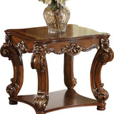 26" Cherry Manufactured Wood And Solid Wood Square End Table With Shelf - Homeroots - Flyclothing LLC