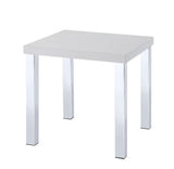 22" Chrome And White High Gloss Square End Table - Homeroots - Flyclothing LLC