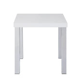 22" Chrome And White High Gloss Square End Table - Homeroots - Flyclothing LLC