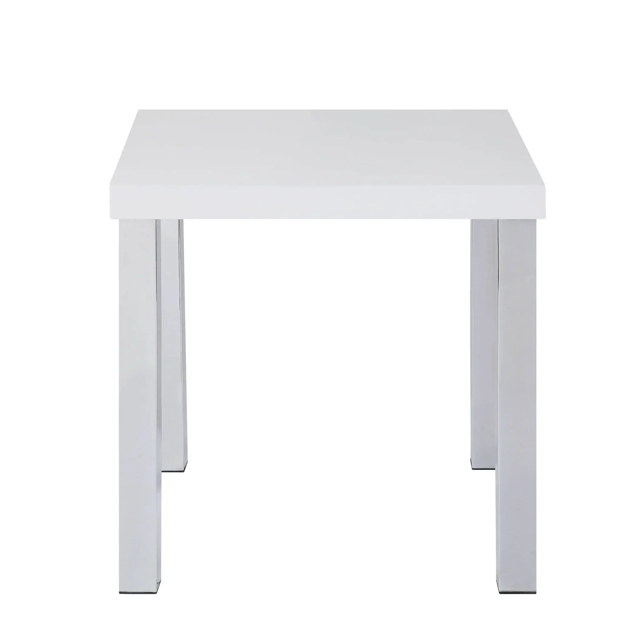 22" Chrome And White High Gloss Square End Table - Homeroots - Flyclothing LLC