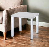 22" Chrome And White High Gloss Square End Table - Homeroots - Flyclothing LLC