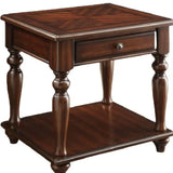 24" Walnut Manufactured Wood Rectangular End Table With Drawer And Shelf - Homeroots - Flyclothing LLC