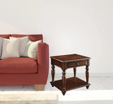 24" Walnut Manufactured Wood Rectangular End Table With Drawer And Shelf - Homeroots - Flyclothing LLC